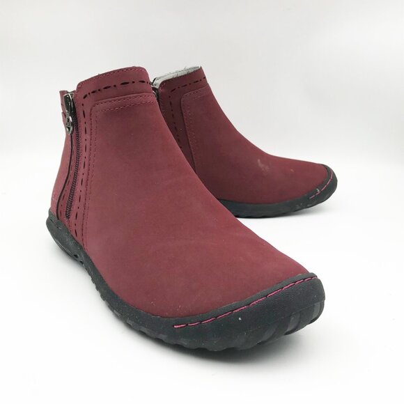 JBU by Jambu Juno Red Fur Lined Ankle Boots Booties Womens 8 Outdoor Winter - Picture 1 of 10